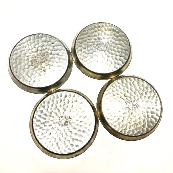 Set of 4 Everlast MCM Hammered Aluminum Coasters - Picture 2 of 7
